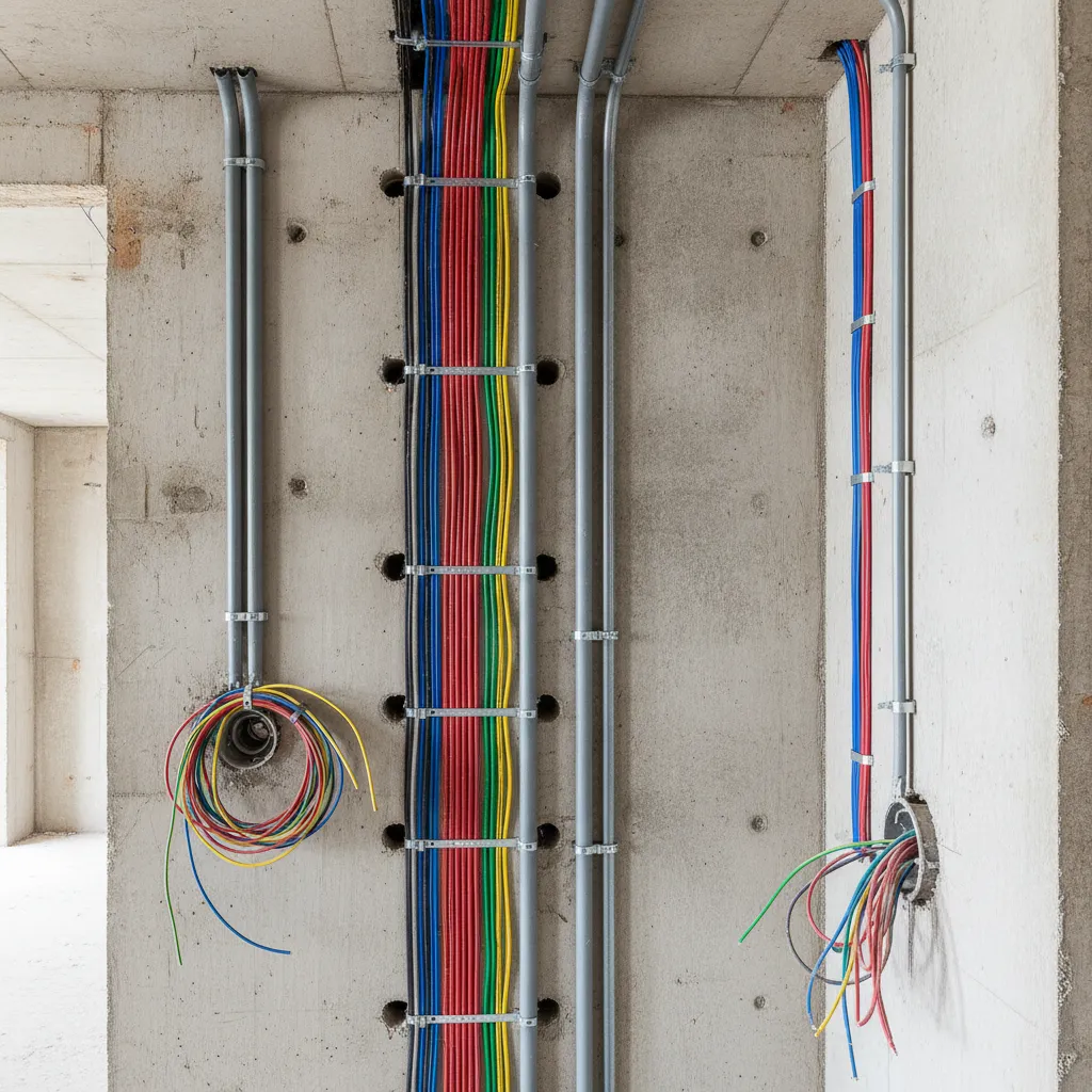 Elektroleitungen, Rohbau